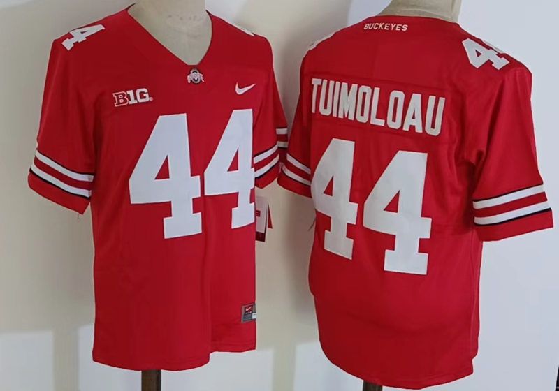 Men Ohio State Buckeyes #44 Tuimoloau Red Nike 2025 NCAA Jersey->ncaa teams->NCAA Jersey
